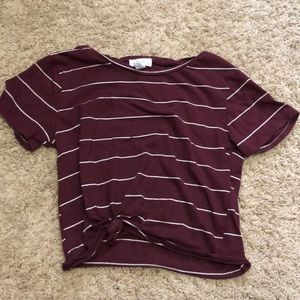 cropped striped shirt